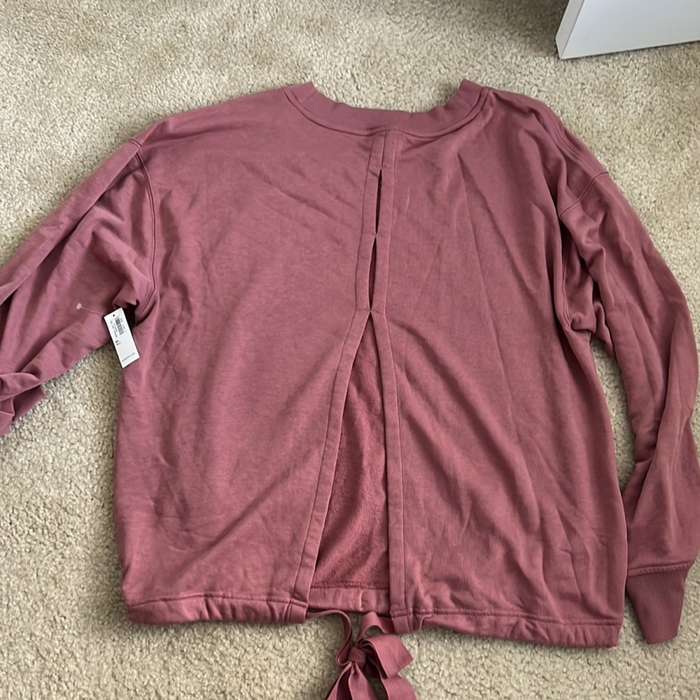 NWT Old Navy pink open back lightweight sweatshirt size XL Tall